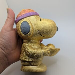 Snoopy Dog Figurine with Orange and Purple Hat